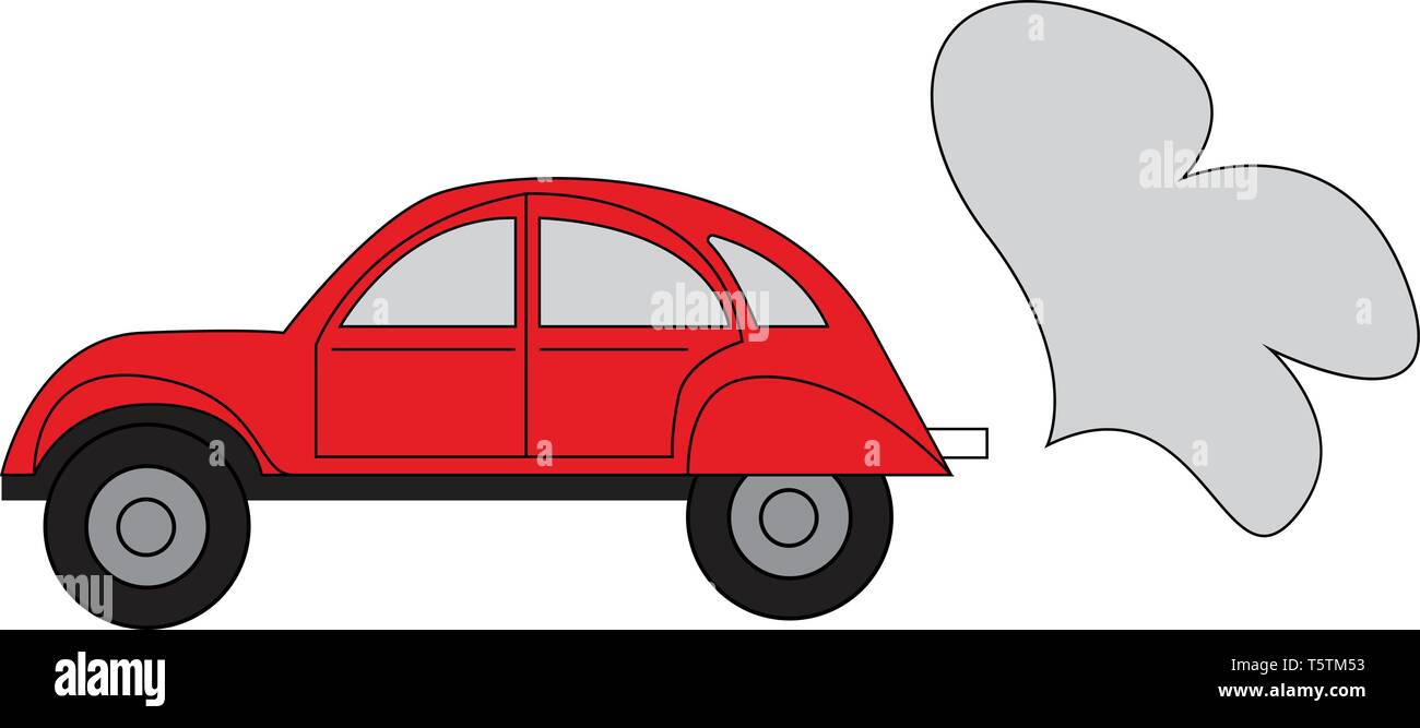 Einfachen vektor Abbildung: ein rotes Auto auf weißem Hintergrund Stock Vektor