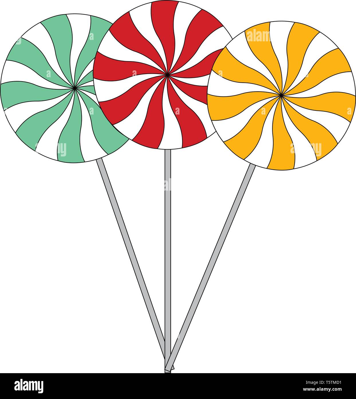 Eine blaue eine rote und eine gelbe Lutscher Vector Illustration auf weißem Hintergrund Stock Vektor Eine blaue eine rote und eine gelbe Lutscher Vector Illustration auf weißem Hintergrund Stock Vektor