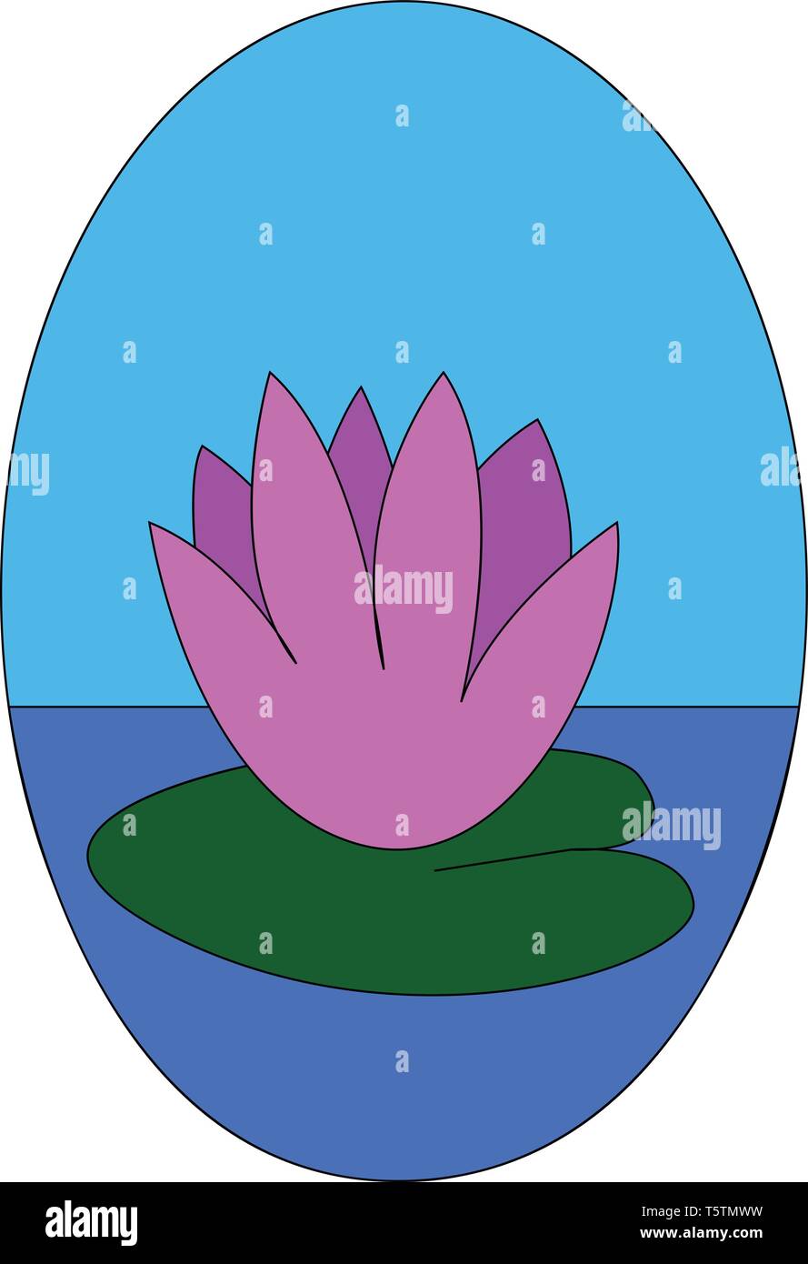 Rosa Wasser flowerillustration Vektor auf weißem Hintergrund Stock Vektor