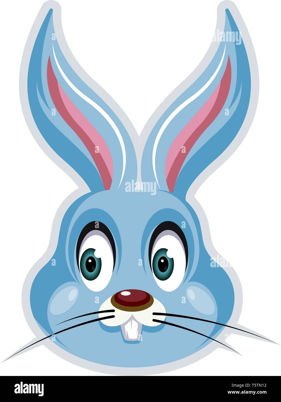 Ein Himmel-blau Katze mit weißen Augen, Vector, Farbe, Zeichnung oder Abbildung. Stock Vektor