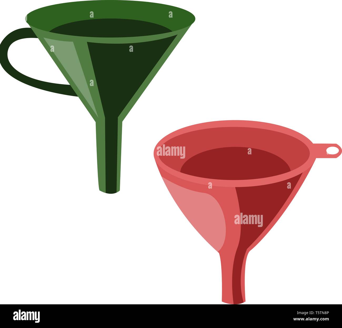 Zwei konische Form Filter zum Filtern, um die Flüssigkeit in der Flasche vector Farbe, Zeichnung