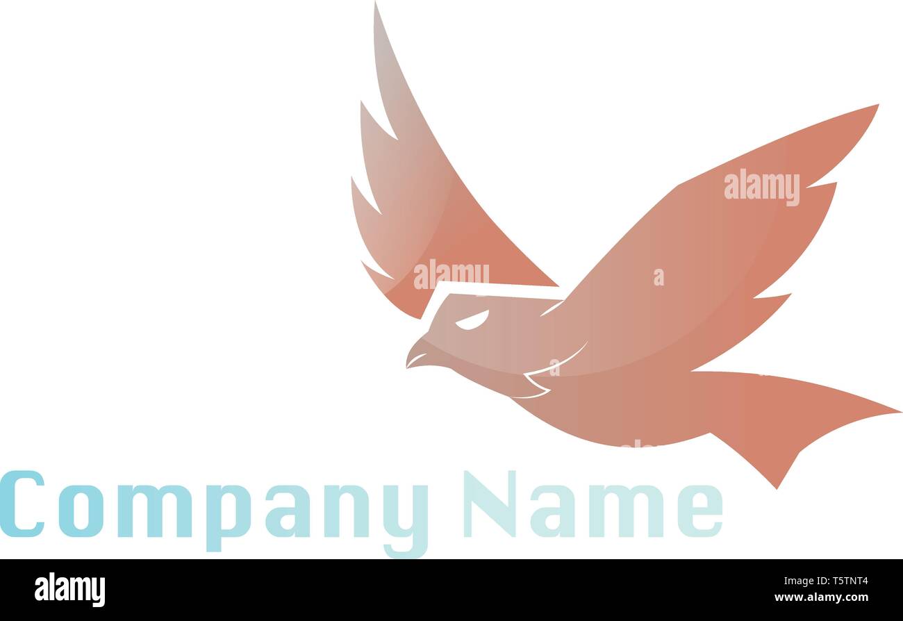 Einfachen vektor Logo Design eines Adler fliegen auf weißem Hintergrund Stock Vektor