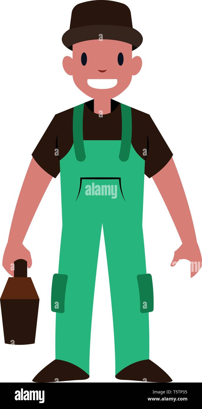 Männliche Mechaniker Vector Illustration auf weißem Hintergrund Stock Vektor