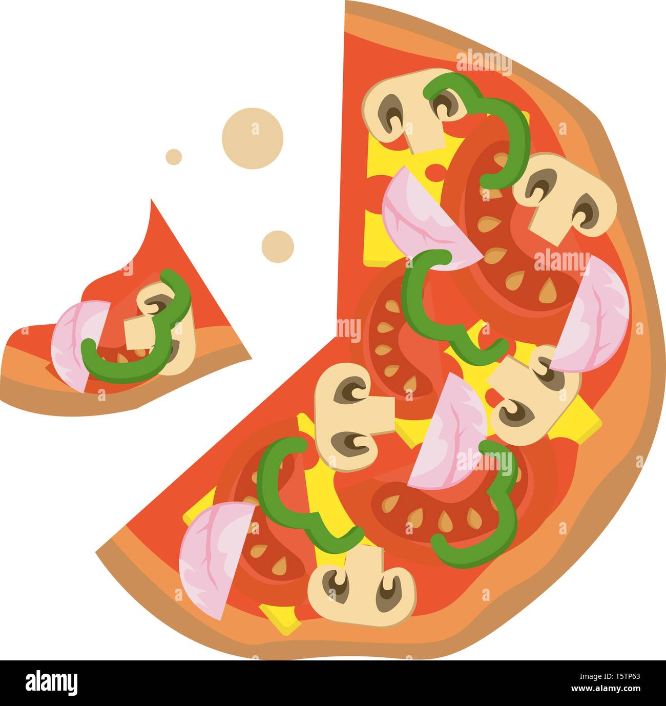 Pizza klassische Illustration Vektor auf weißem Hintergrund Stock Vektor
