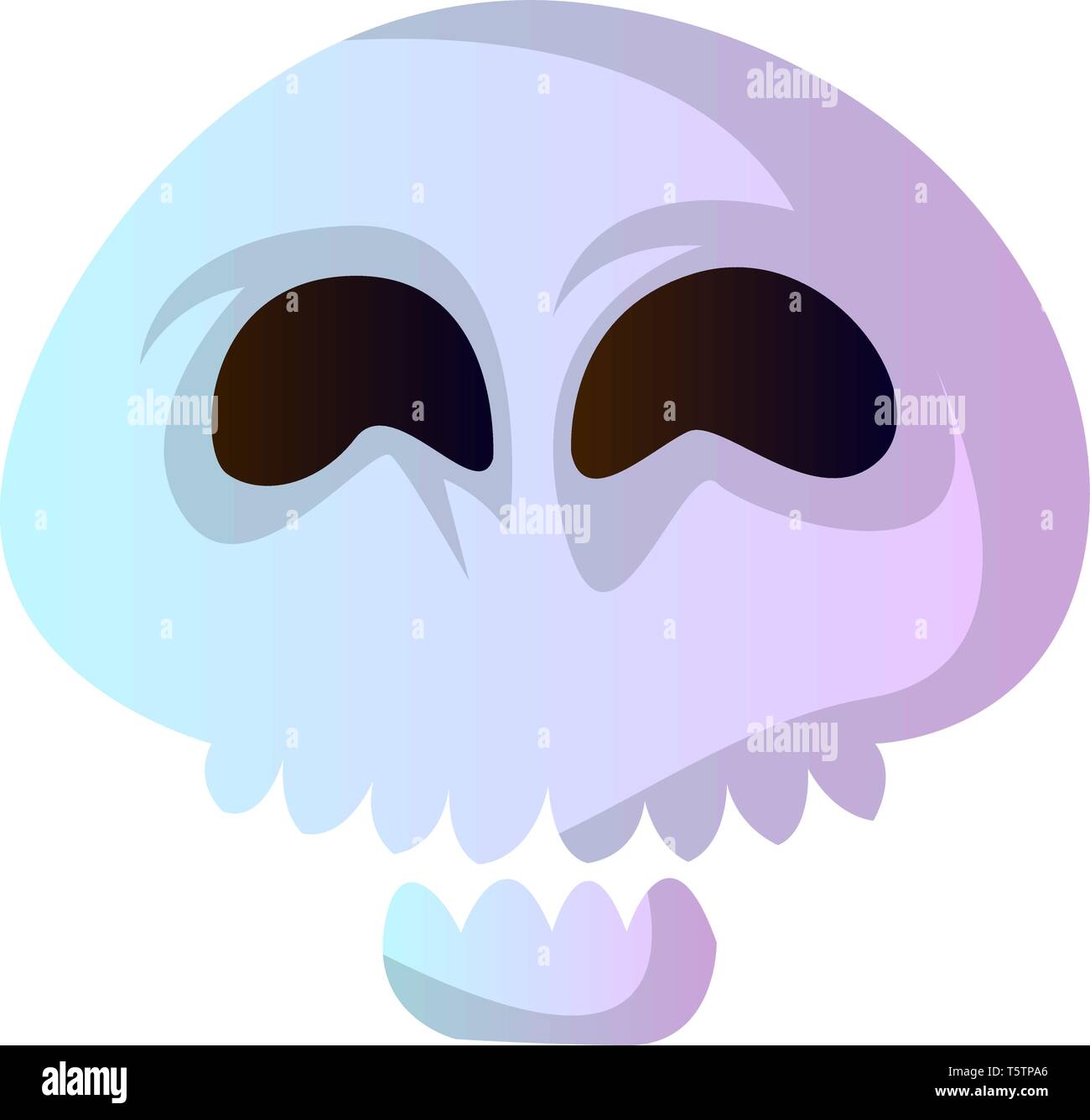 Einfache cartoon White Skull Vektor illustartion auf weißem Hintergrund Stock Vektor