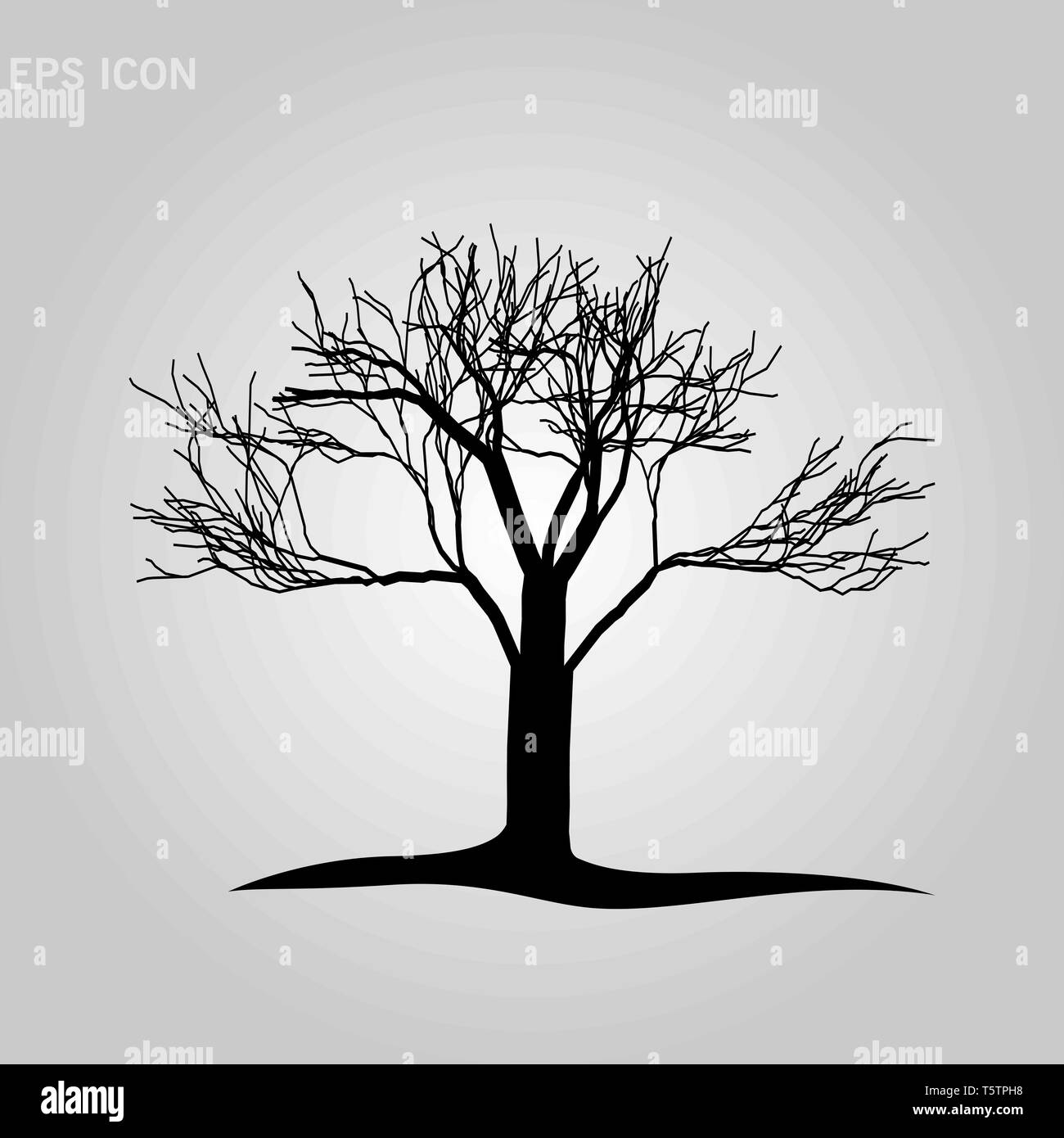 Baum Silhouette isoliert auf weißem Hintergrund. Vecrtor Abbildung. EPS 10. Stock Vektor