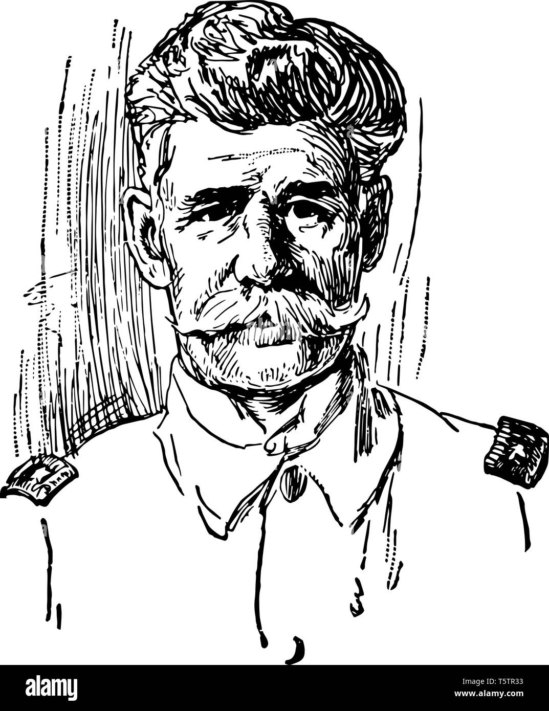 Henry Ware Lawton 1843 bis 1899 Er war ein hoch angesehener US-Offizier in der Armee und US General officer vintage Strichzeichnung oder Gravur Abbildung Stock Vektor