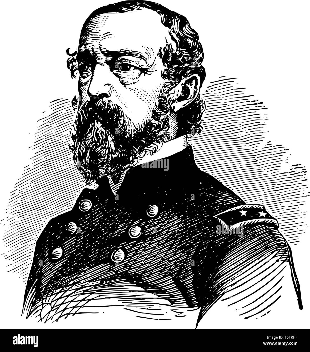 George Gordon Meade 1815 bis 1872 war er Offizier in der Armee der Vereinigten Staaten der Union allgemein und Bauingenieur in den Küstengebieten Bau von mehreren Beteiligten Stock Vektor