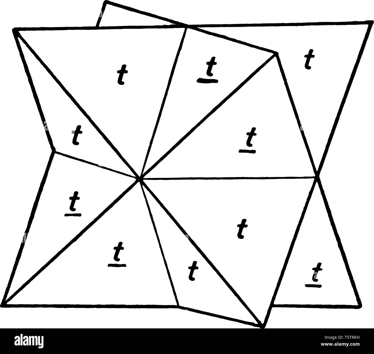 Dieses Diagramm stellt Tetrahedrite mit parallelen Achsen vintage Strichzeichnung oder Gravur Abbildung. Stock Vektor