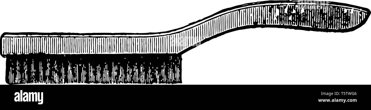 Diese Abbildung stellt Möbel reiben Bürste, die als Finisher vintage Strichzeichnung oder Gravur Abbildung verwendet. Stock Vektor