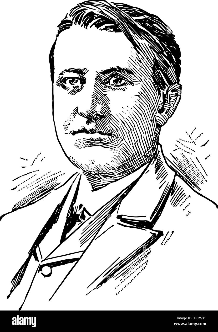 Thomas Alva Edison 1847 bis 1931 Er war ein US-amerikanischer Erfinder und Geschäftsmann als einer der ersten Erfinder zu den Prinzipien der Massenproduktion vint anwenden Stock Vektor