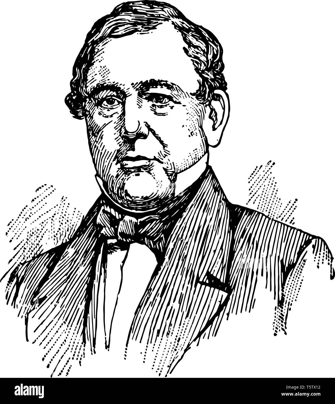 Thomas Corwin 1794 bis 1865 war er ein Politiker aus dem Bundesstaat Ohio 15 Gouverneur von Ohio und 20 Finanzminister vintage Strichzeichnung oder Stock Vektor