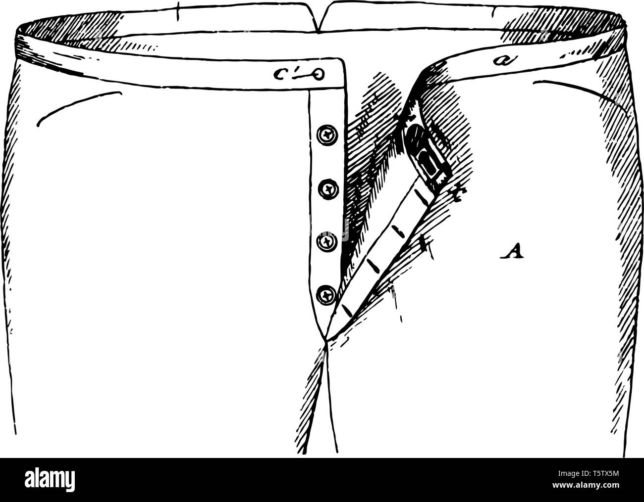 Befestigung Gerät bietet ein selbst enthaltenen vintage Strichzeichnung oder Gravur Abbildung. Stock Vektor