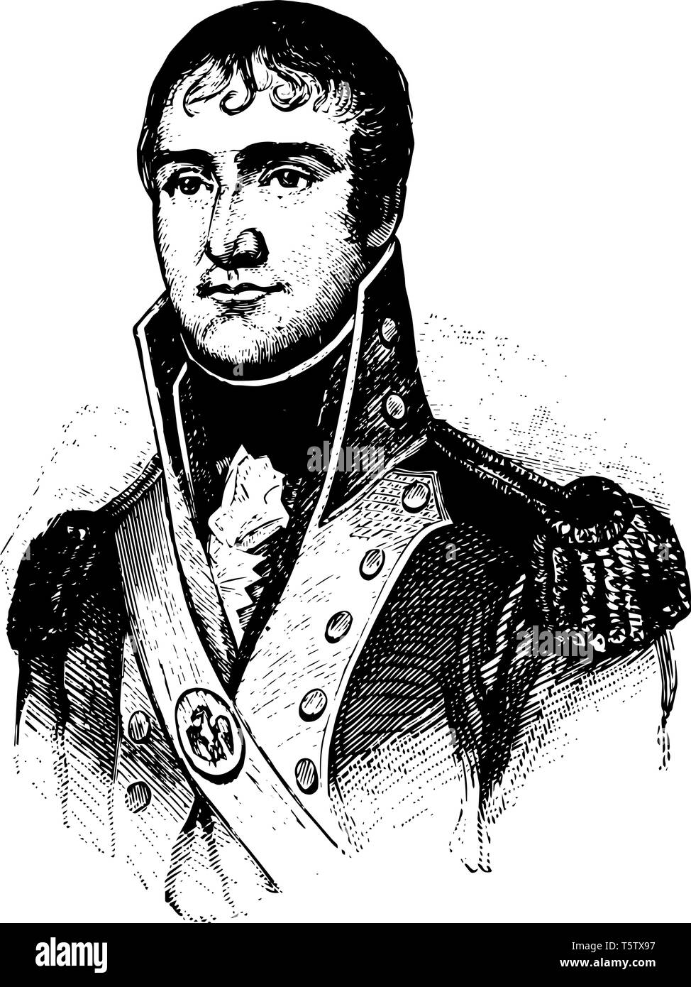 William Charles Cole Claiborne 1773 bis 1817 Er war ein Politiker und der erste nicht zu kolonialer Gouverneur von Louisiana vintage Zeichnung Stock Vektor