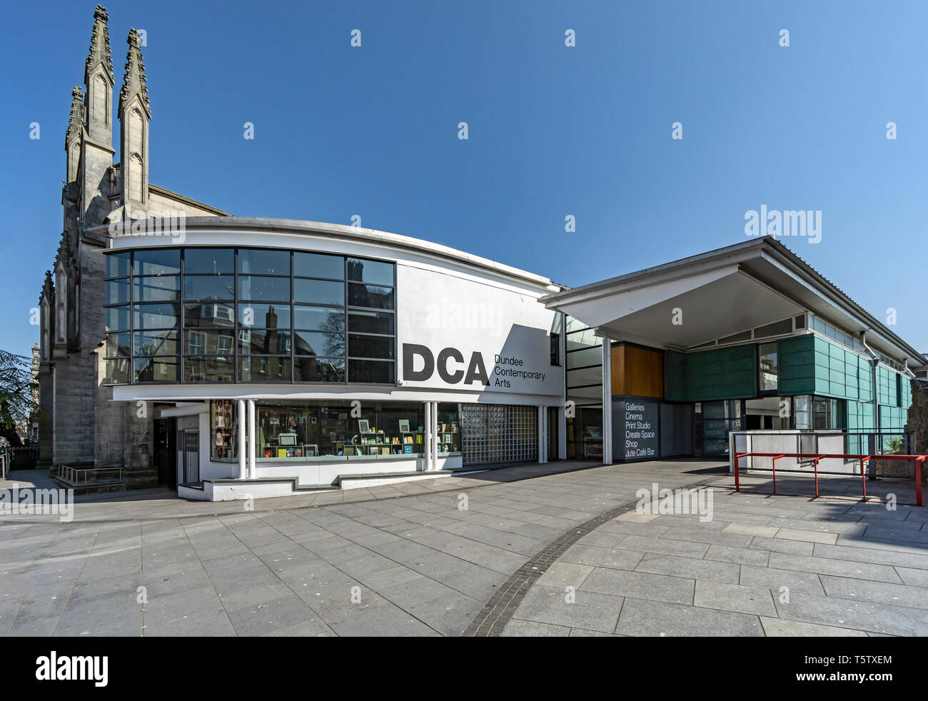 DCA (Dundee Contemporary Arts Center) Eingang in Nethergate Dundee Schottland Großbritannien Stockfoto