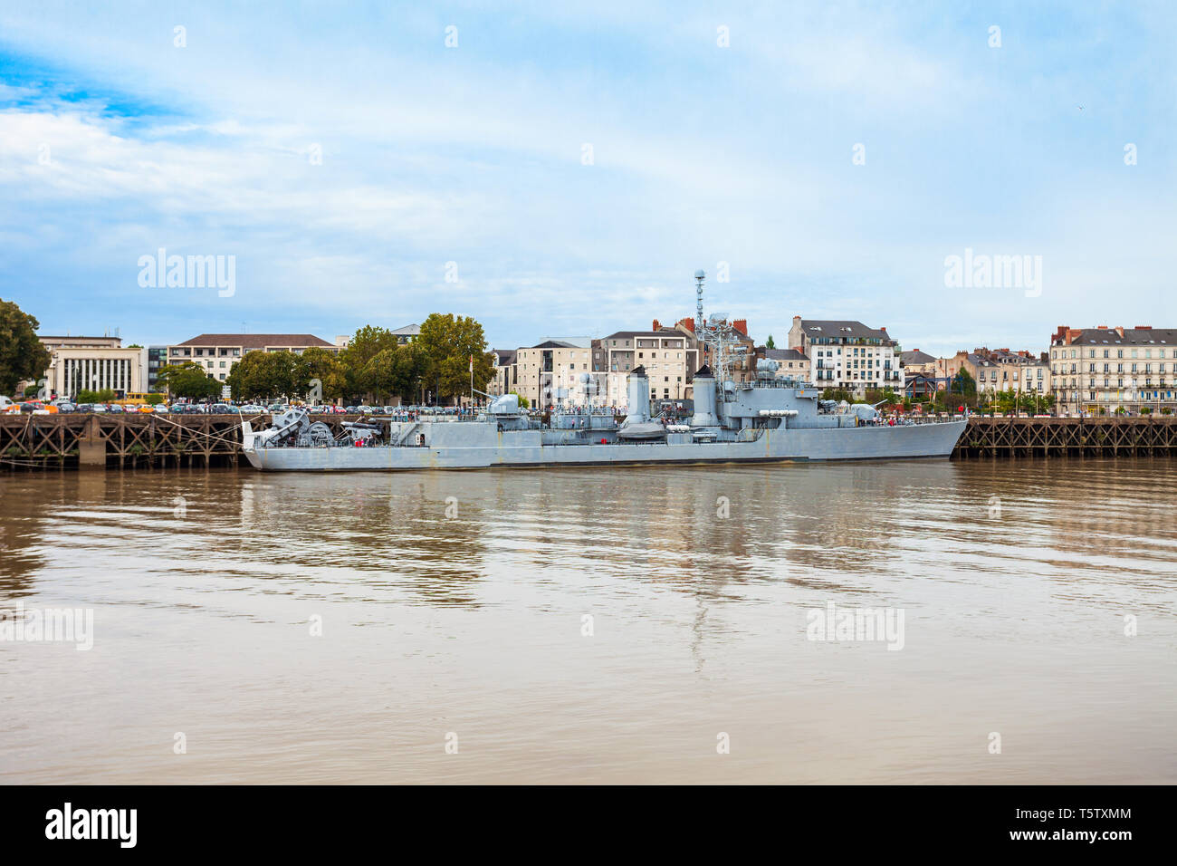 Maille Breze ist ein Museum Schiff der Französischen Marine in Nantes in Frankreich Stockfoto