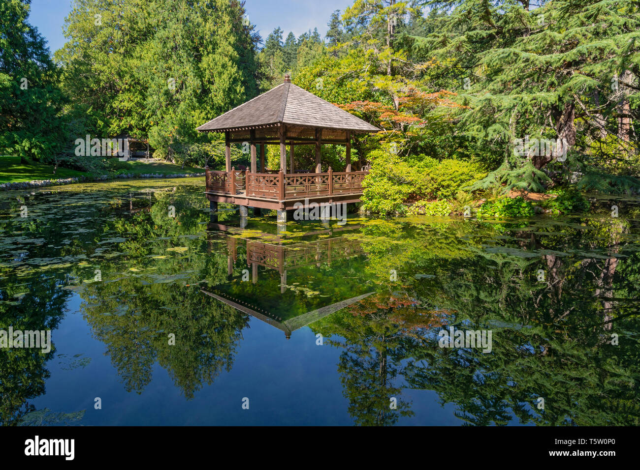 Kanada, British Columbia, Colwood, Hatley Park National Historic Park, einen japanischen Garten Stockfoto