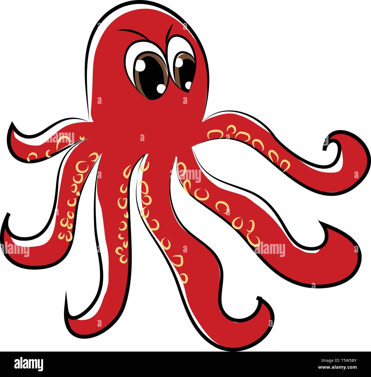 Eine verärgerte Octopus Vektor- oder Farbe Abbildung: Stock Vektor