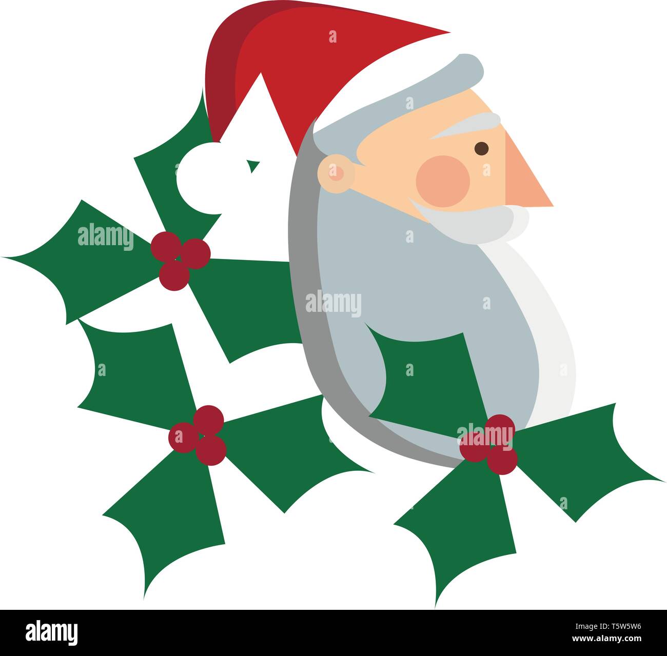 Santa Claus mit grünen Kranz Vektor- oder Farbe Abbildung: Stock Vektor