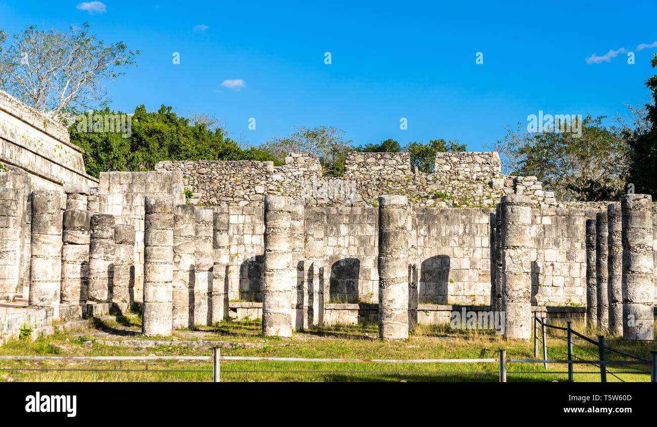 Tempel der Krieger in Chichen Itza, Mexiko Stockfoto