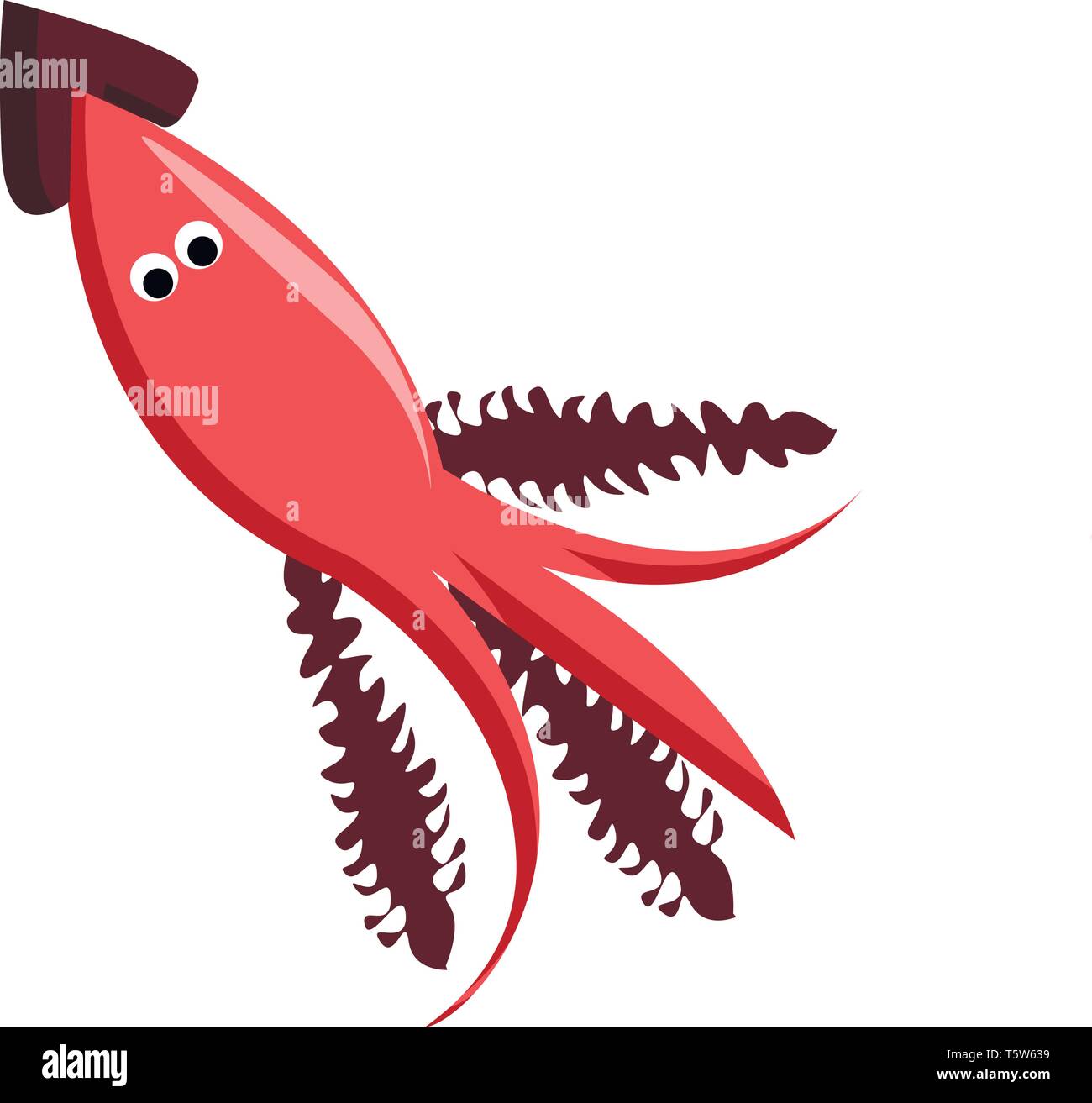 Squid ein marine Tier Vektor- oder Farbe Abbildung: Stock Vektor