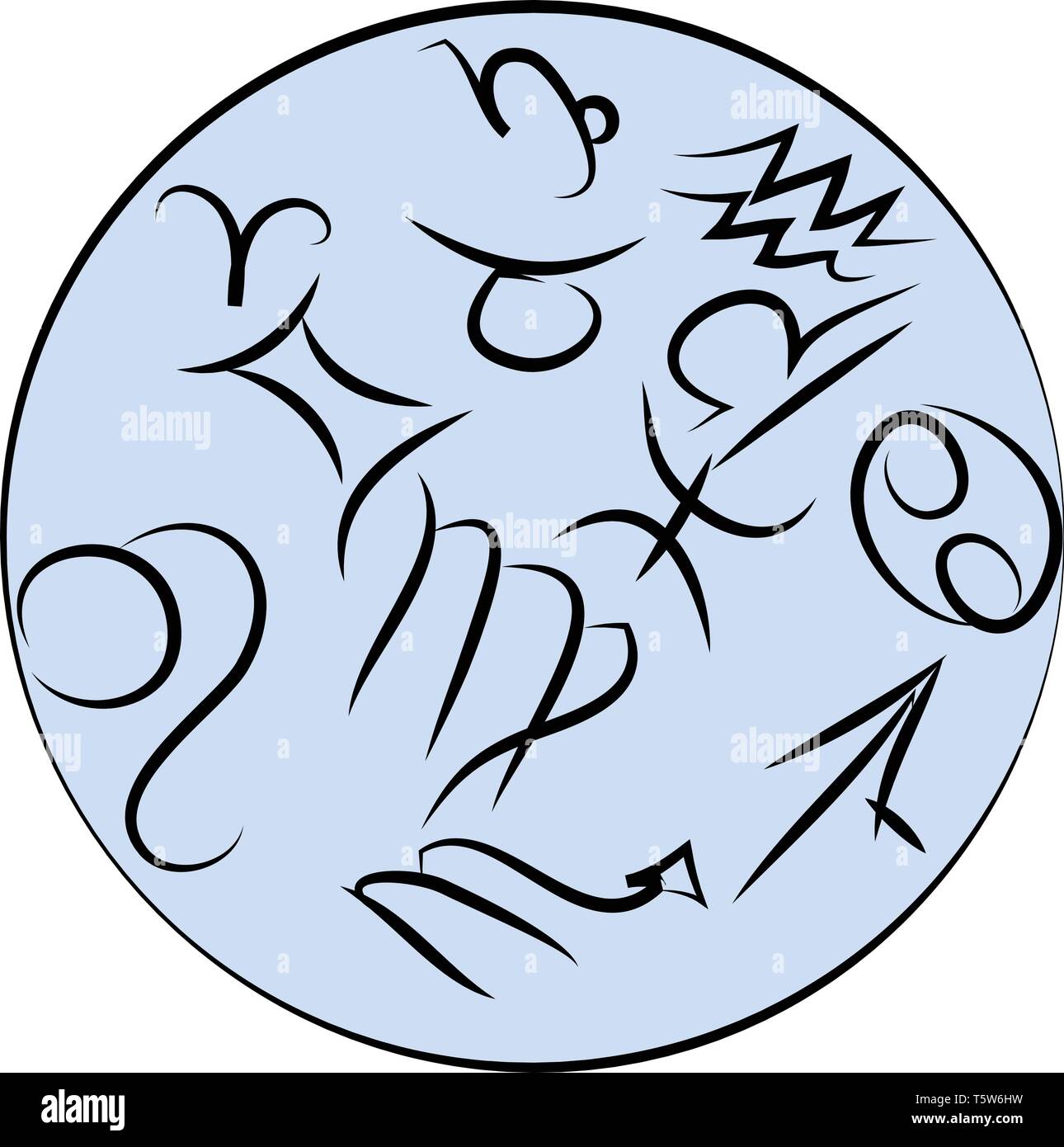 Clipart aller Tierkreiszeichen Vektor- oder Farbe Abbildung: Stock Vektor