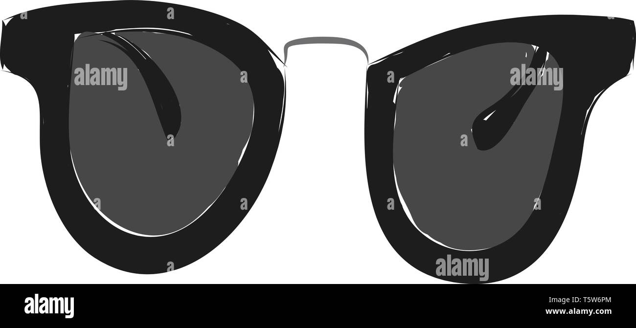 Eine braune Mann, der eine schwarze Brille mit schwarzem Hemd und schwarze Haare, Cartoon, Vector, Farbe, Zeichnung oder Abbildung. Stock Vektor