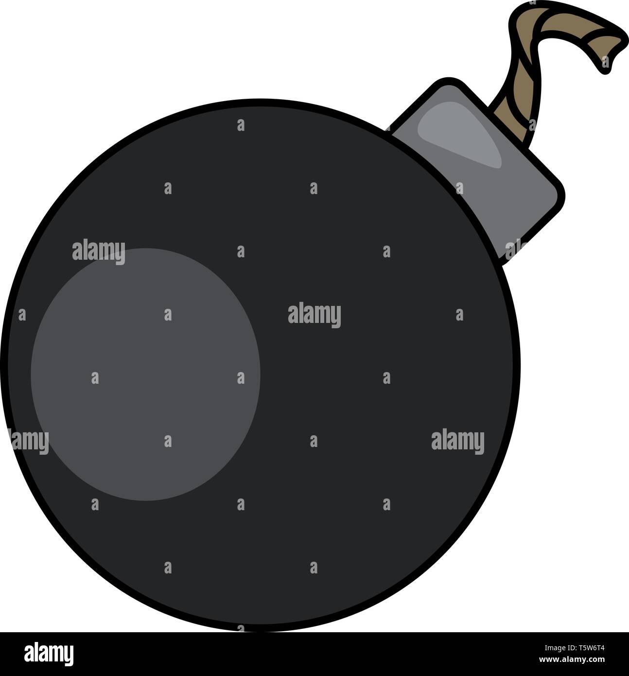 Eine schwarze Kugel Bombe, Vector, Farbe, Zeichnung oder Abbildung. Stock Vektor