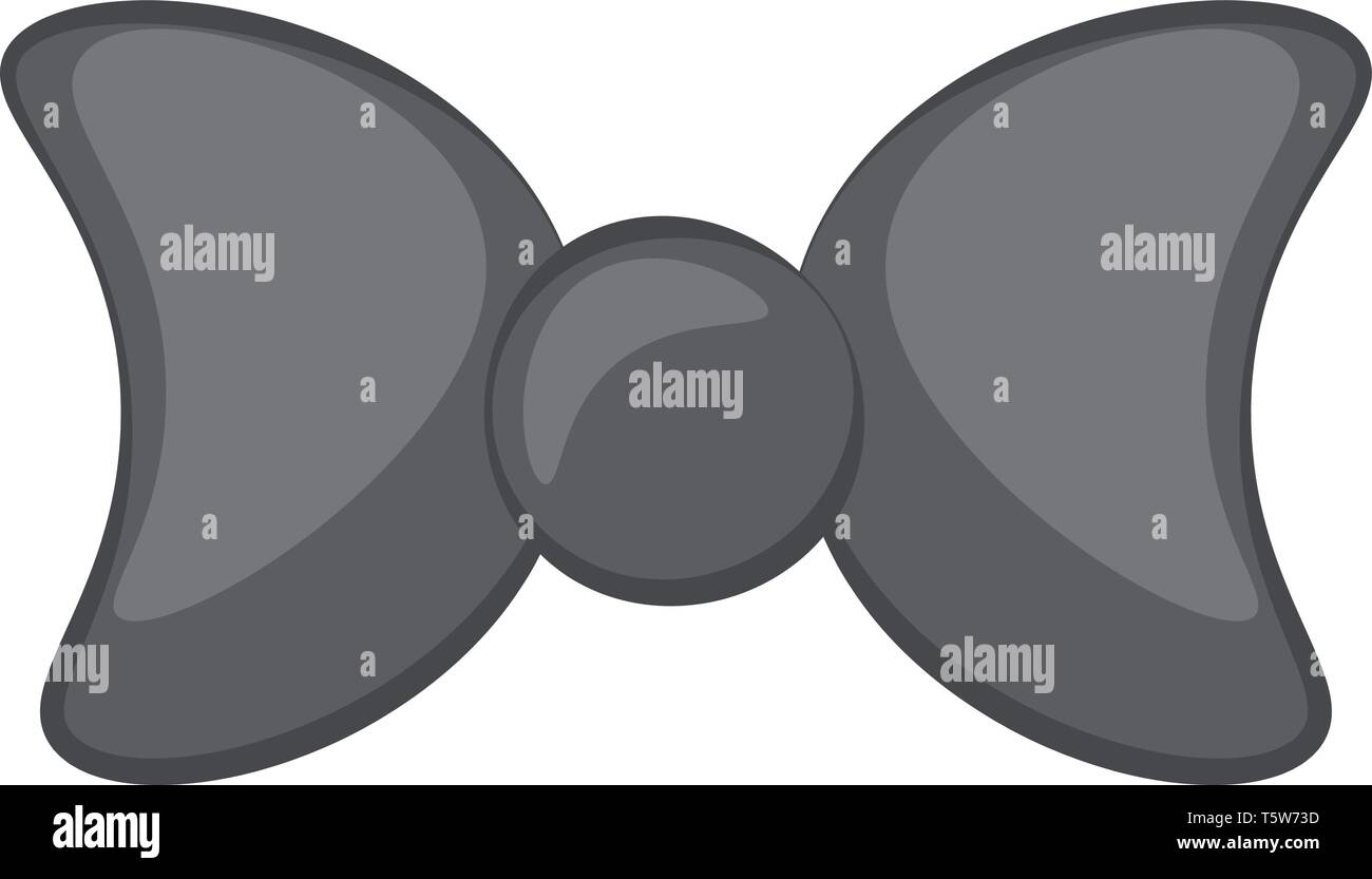 Ein graues Bow Tie mit symmetrischen Bogen Flügel vector Farbe, Zeichnung oder Abbildung Stock Vektor