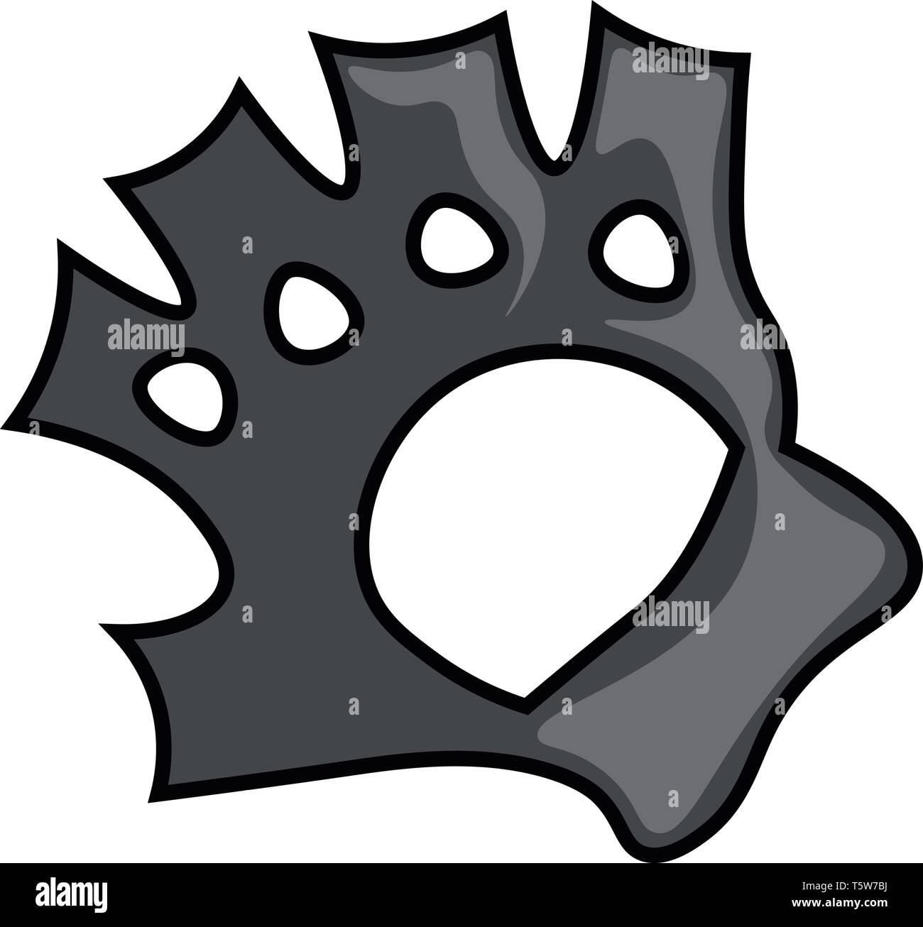 Einen schwarzen Biker fingerlose Handschuhe beim Reiten Fahrräder vector Farbe, Zeichnung oder Abbildung verwendet Stock Vektor
