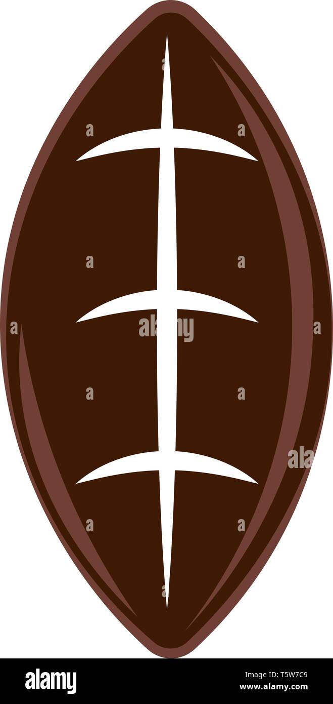 Ein großes tief braun American Football mit Streifen liegen auf einem Feld Vector Farbe, Zeichnung oder Abbildung Stock Vektor