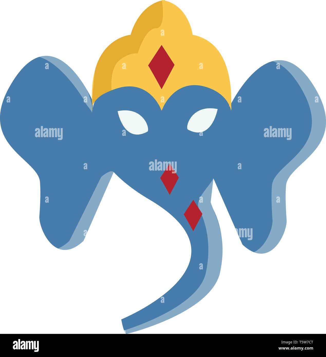 Ein Porträt des indischen Gottes Ganesha trägt eine goldene Krone vector Farbe, Zeichnung oder Abbildung Stock Vektor Ein Porträt des indischen Gottes Ganesha trägt eine goldene Krone vector Farbe, Zeichnung oder Abbildung Stock Vektor