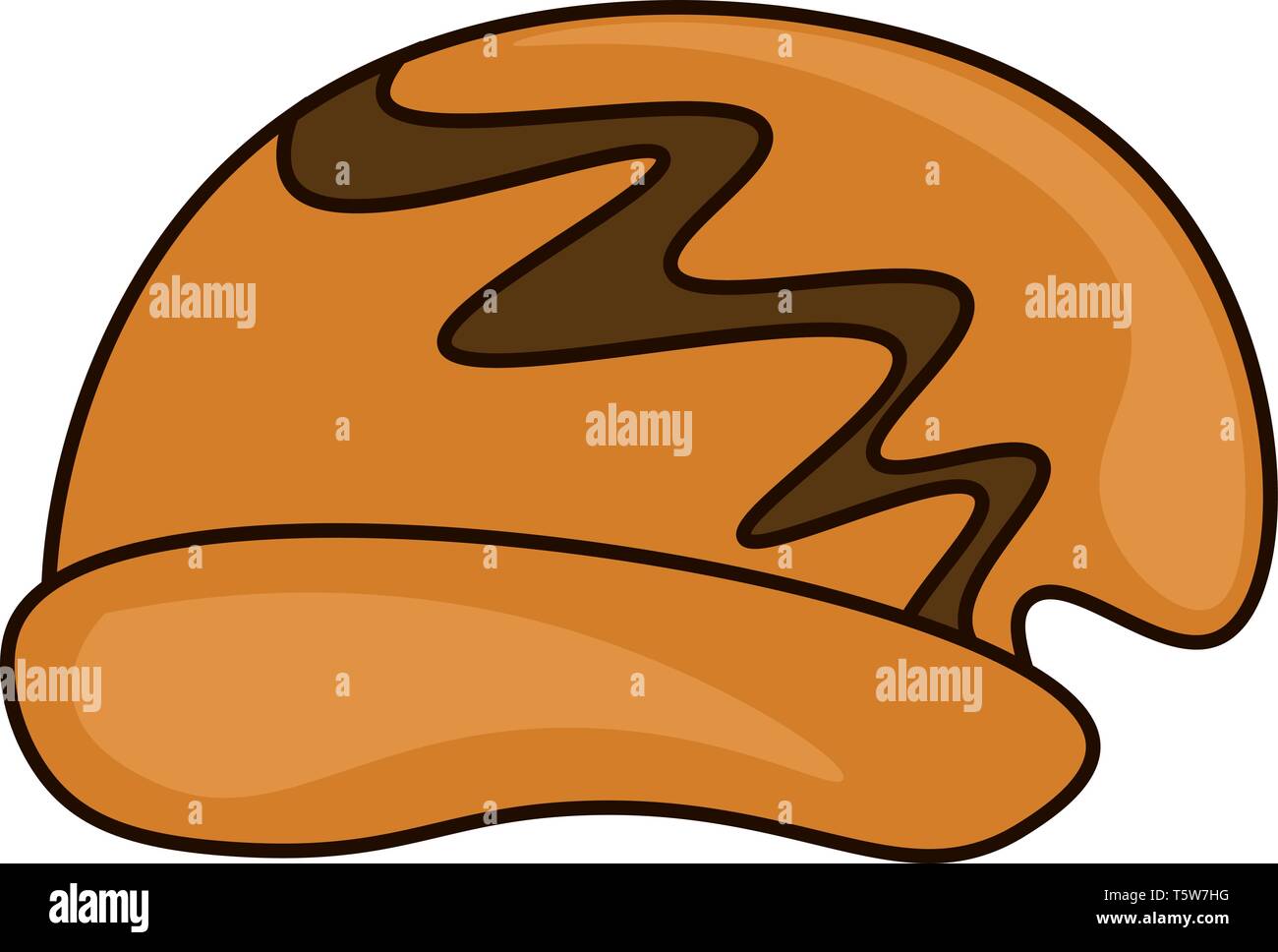 Einem braunen Hut mit einer Kurve Design im Winter vector Farbe, Zeichnung oder Abbildung verwendet Stock Vektor