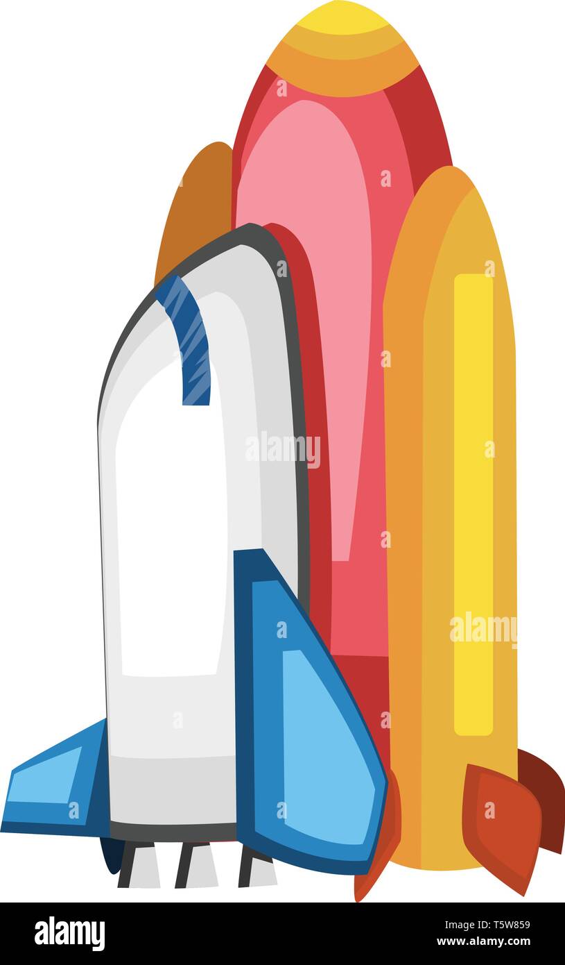 Vektor illustartion eines Raumschiffs auf weißem Hintergrund. Stock Vektor