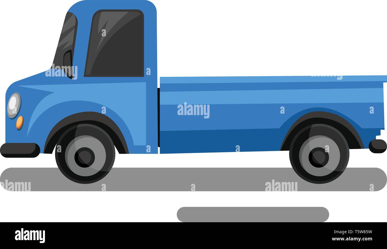 Blaue truck Cartoon Stil Vector Illustration auf weißem Hintergrund. Stock Vektor
