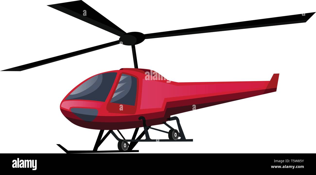 Vector Illustration der roten Helikopter auf weißem Hintergrund. Stock Vektor