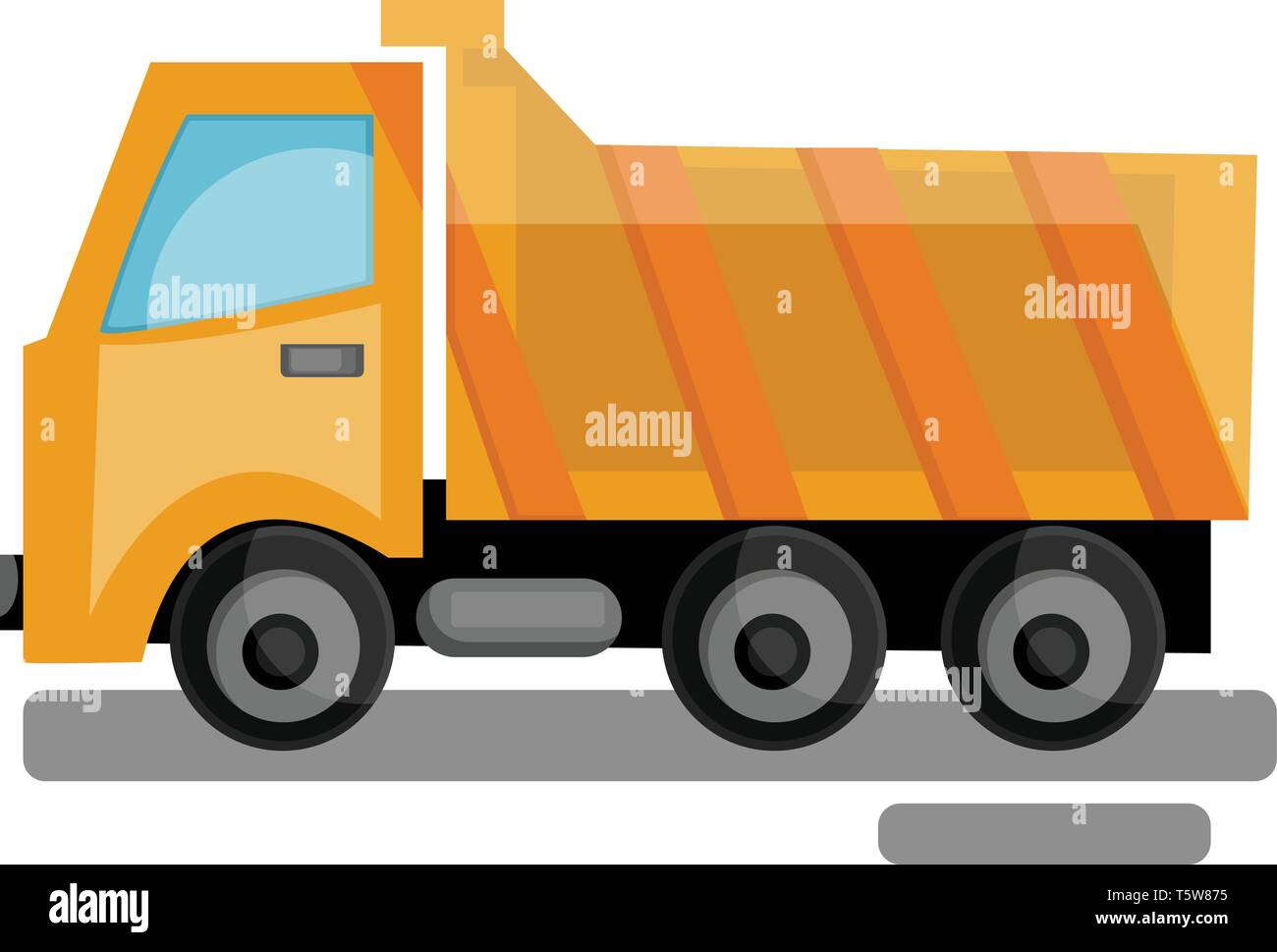 Cartoon gelb Transport Lkw Vector Illustration auf weißem Hintergrund. Stock Vektor