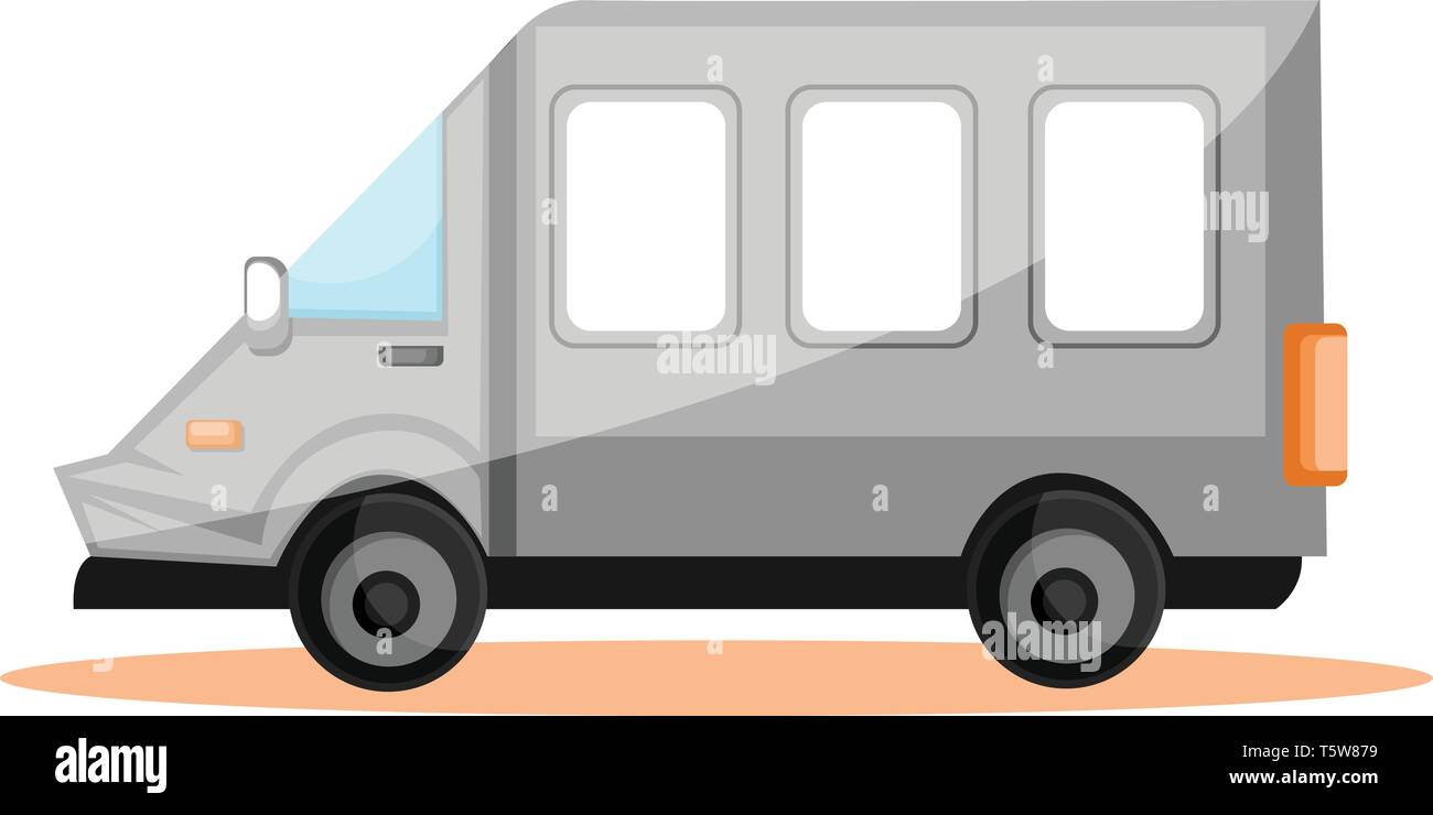 Einfachen vektor Abbildung: Weiße Transport van auf weißem Hintergrund. Stock Vektor