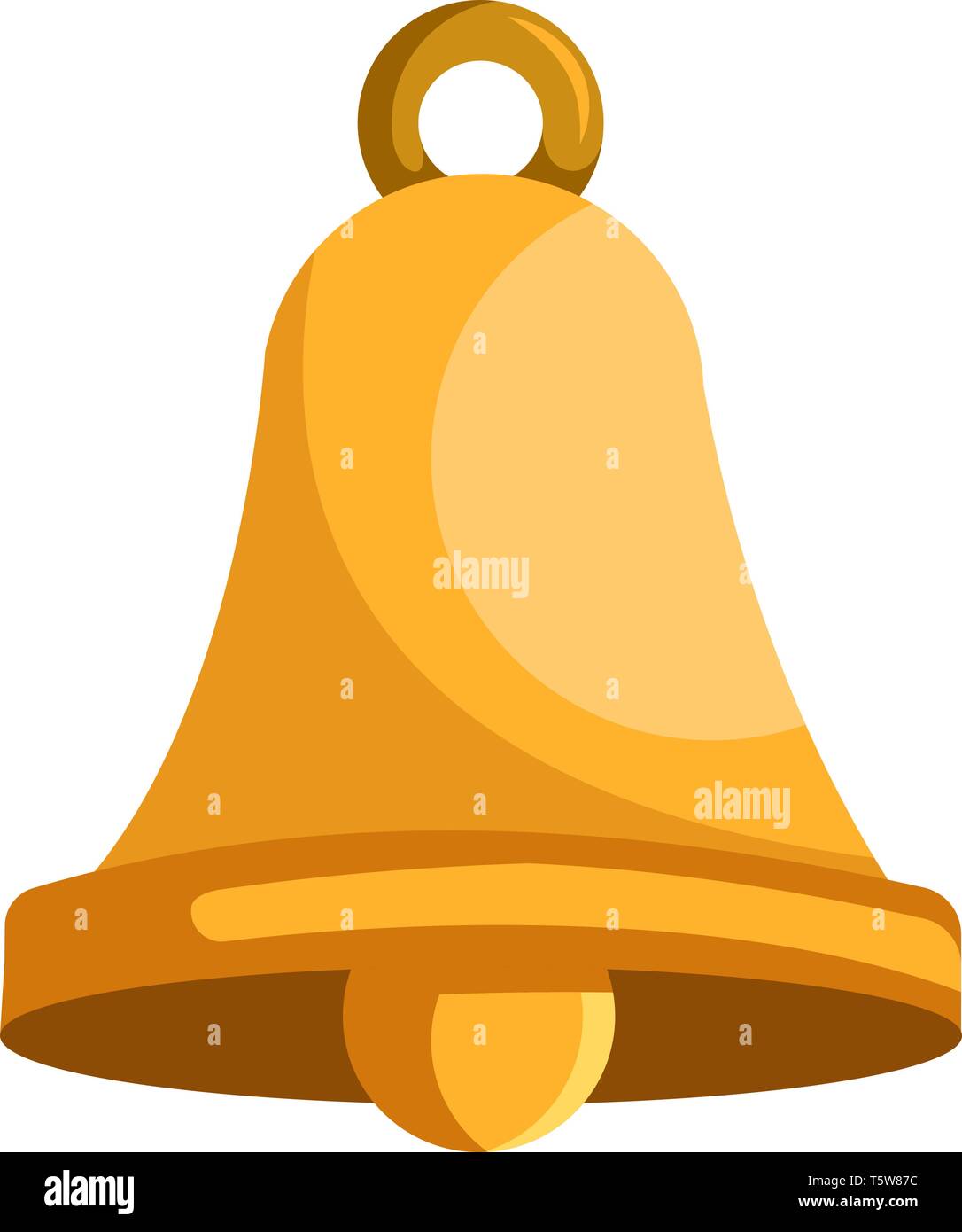 Gold weihnachten Glocke Vector Illustration auf weißem Hintergrund Stock Vektor