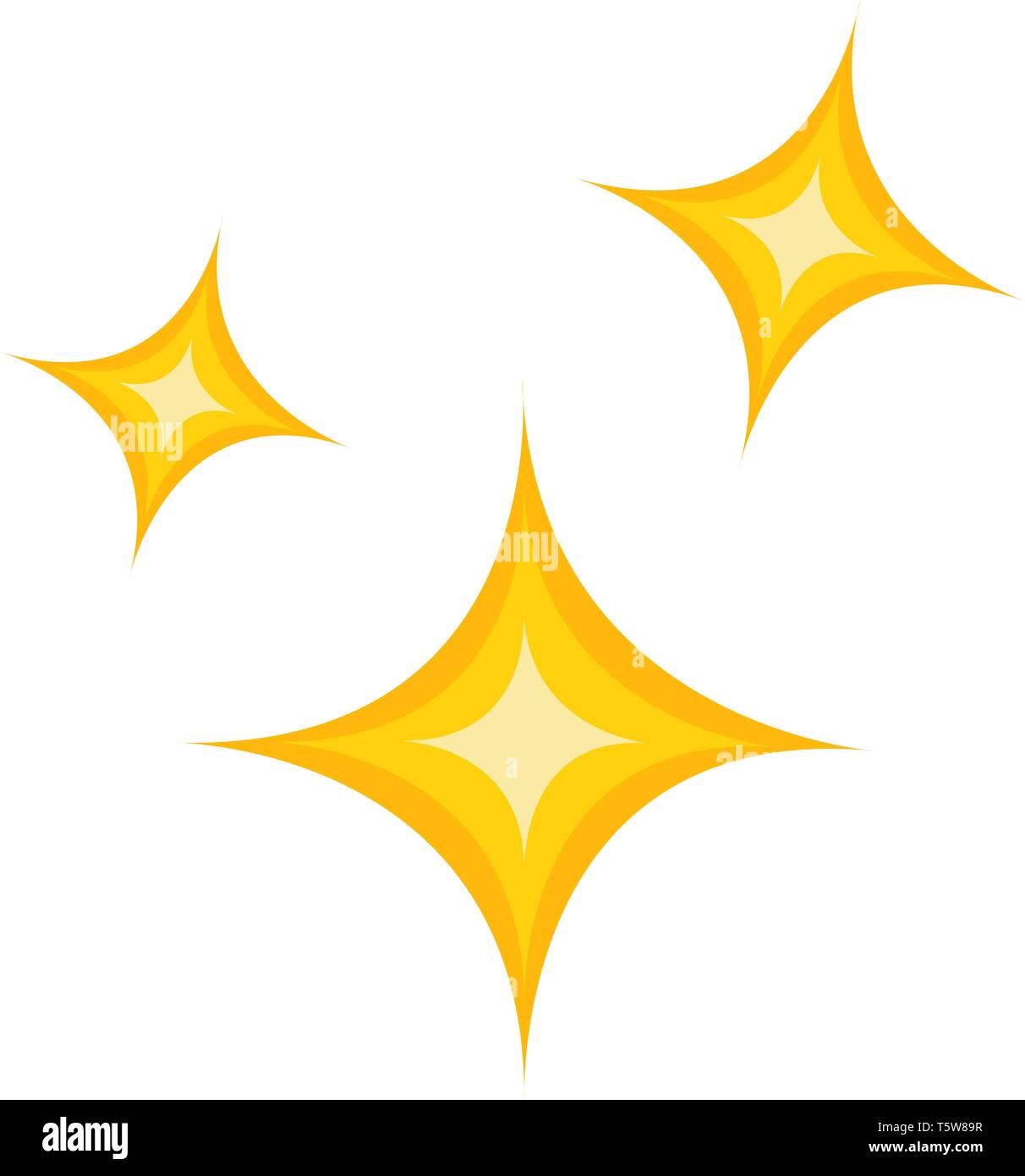 Einfachen vektor Illustration eines gelben Weihnachten Sterne auf weißem Hintergrund Stock Vektor