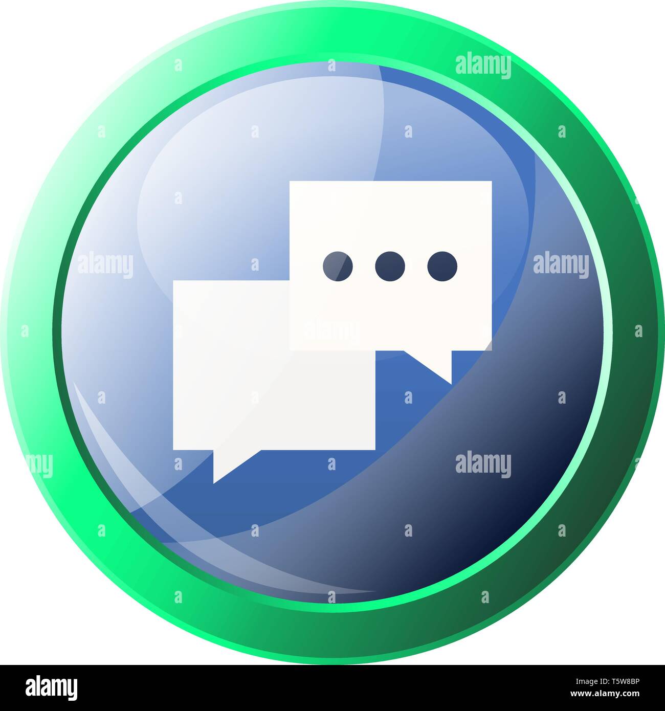 Facebook Chat runde Vektor icon Abbildung auf weißem Hintergrund Stock Vektor