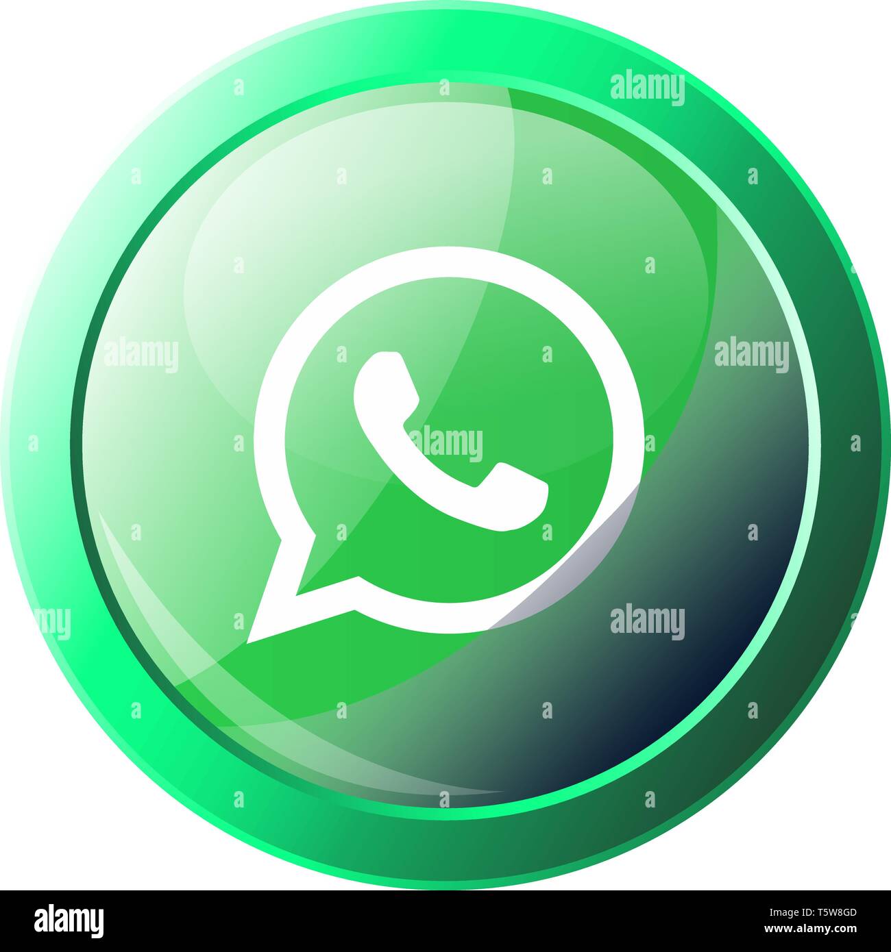 WathsApp Logo in einer grünen Blase Vektor icon Abbildung auf weißem Hintergrund Stock Vektor