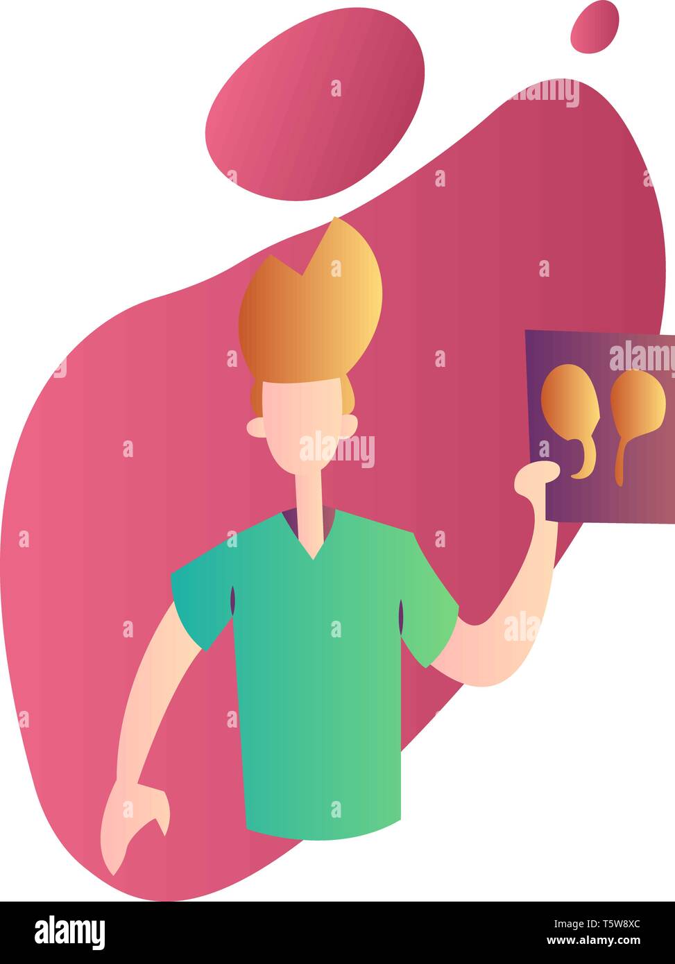 Gemeinde boy Holding eine Niere Vector Illustration auf weißem Hintergrund Stock Vektor