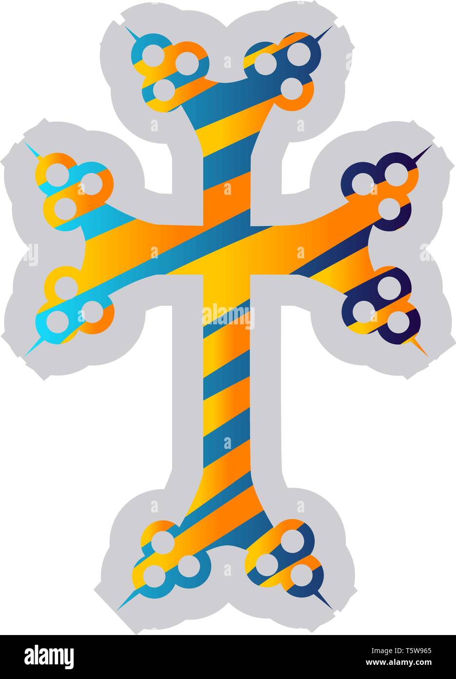 Bunte armenische Kreuz Vector Illustration auf weißem Hintergrund Stock Vektor