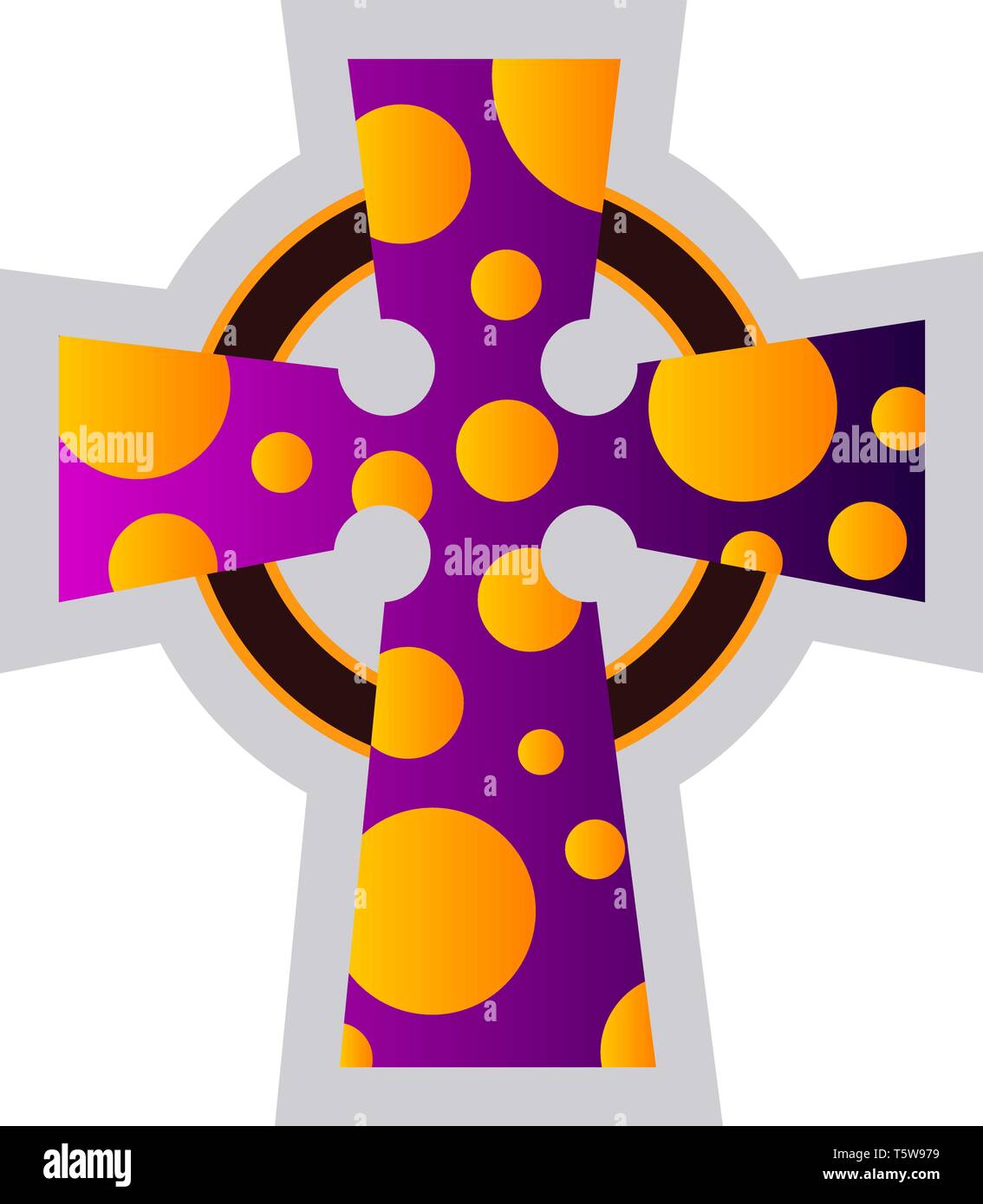 Multicolor Celtir Kreuz Vektor religion Abbildung: auf weißem Hintergrund Stock Vektor