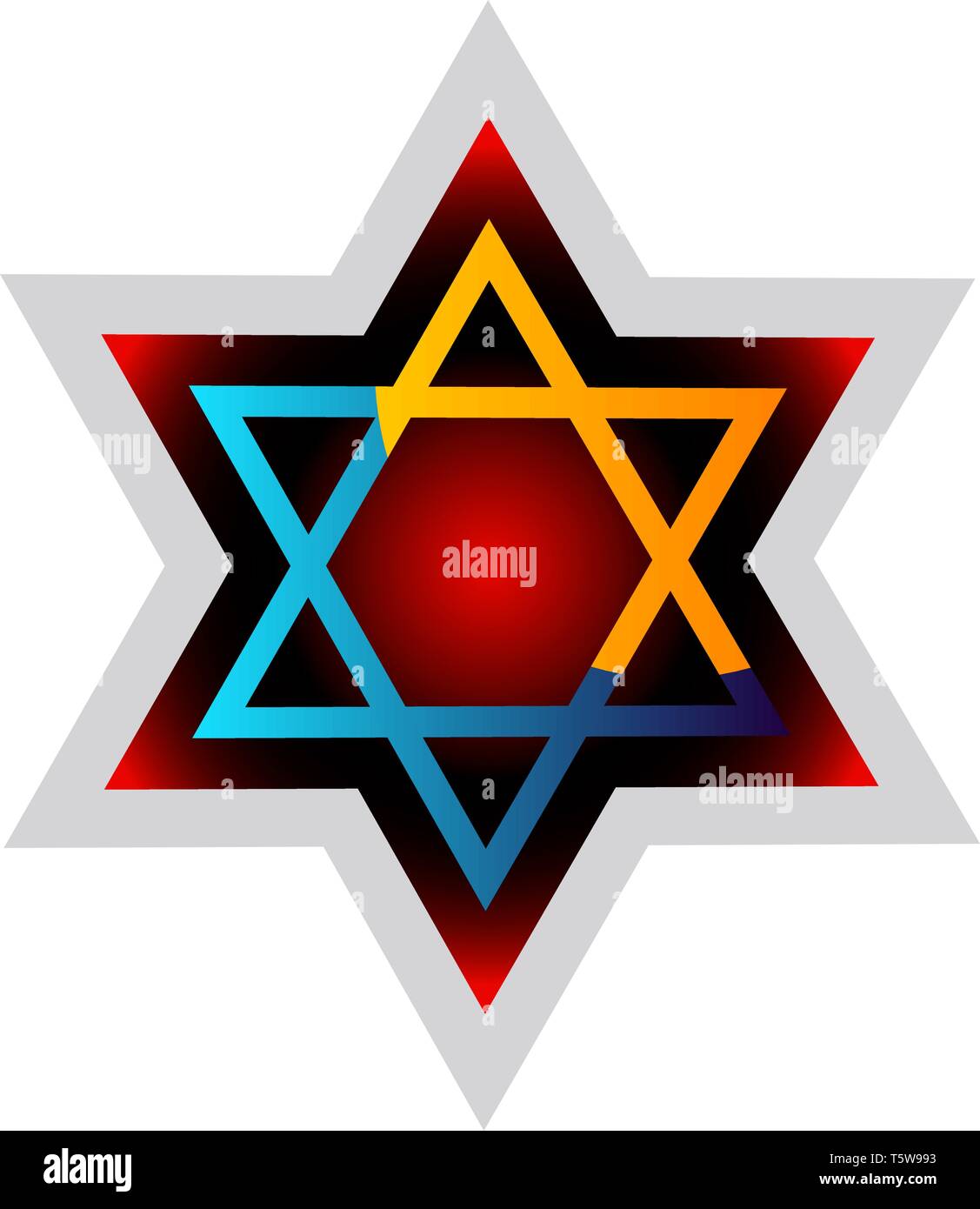 Judentum symol bunte Vektor Illustration auf weißem Hintergrund Stock Vektor