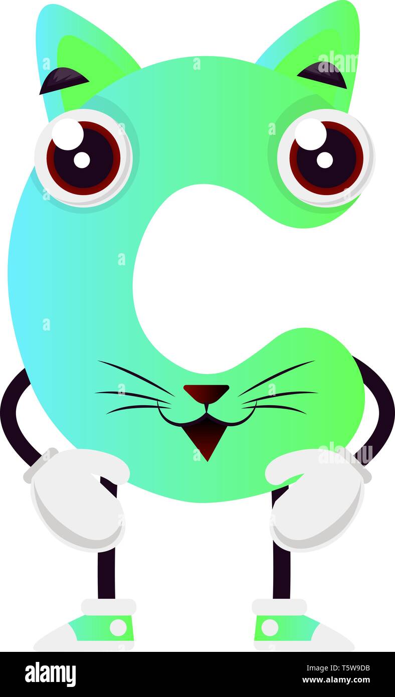 Grünen Buchstaben C Vektor Illustration auf weißem Hintergrund Stock Vektor