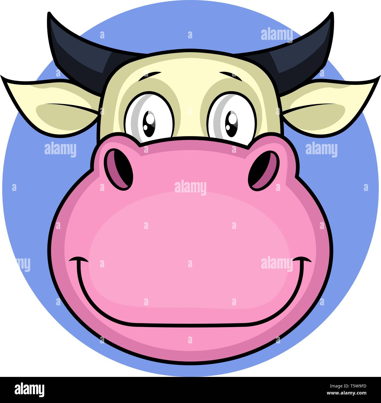 Cartoon Happy Cow Vector Illustration auf weißem Hintergrund Stock Vektor