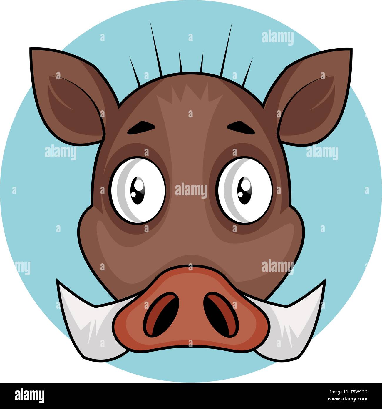 Braun cartoon Schwein Vector Illustration auf weißem Hintergrund Stock Vektor