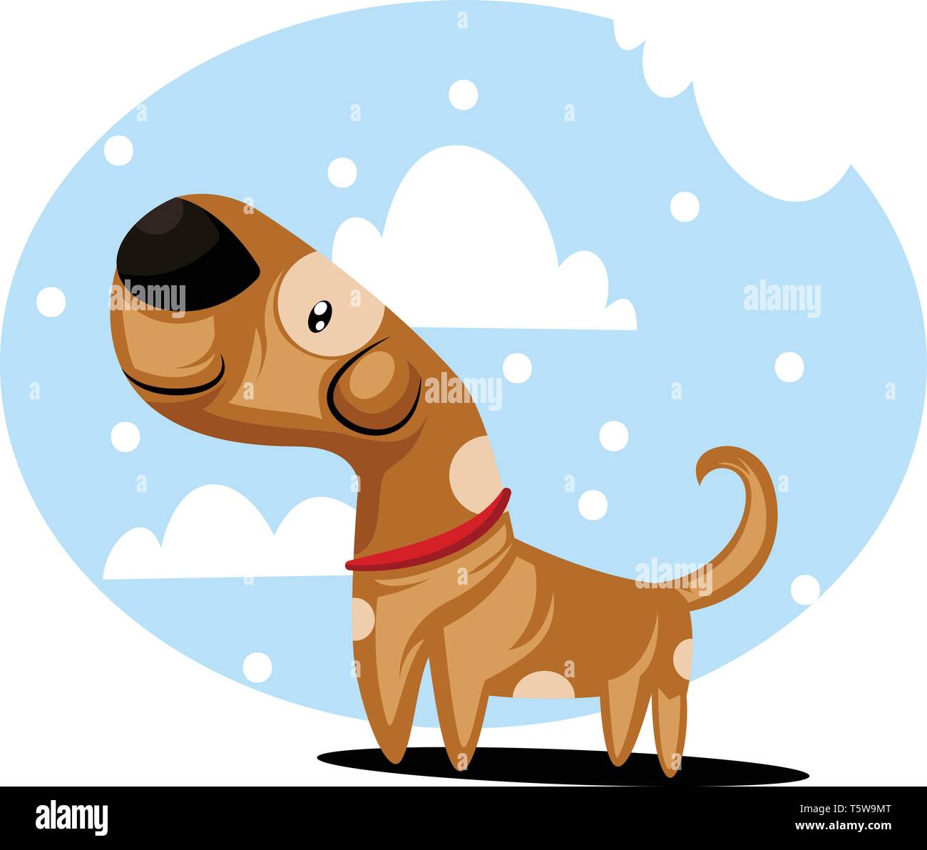 Chinesisches Neues Jahr Hund und Schnee Vector Illustration Stock Vektor